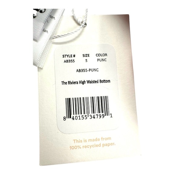 Andie Swim The Riviera High Waisted Bottom Eco Nylon in Punch Terracota sz S - Picture 11 of 12